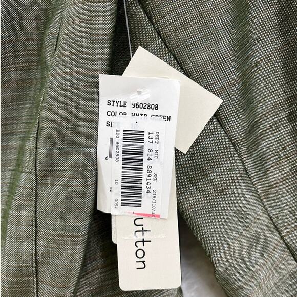Carrie Hutton Womens Blazer Jacket Green Stripe Buttons Double Breasted 10 New - Picture 7 of 9